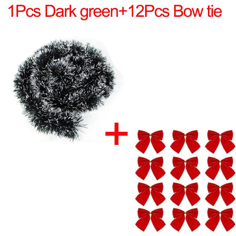 3/1 Stück Weihnachtsbaum-Band-Anstecker Weihnachtsbaumschmuck Hausparty Weihnachts-Girlande Deko Baumschmuck Grüner Stock Lametta Partyzubehör