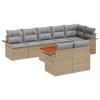 9 Piece Beige Garden Sofa Set with Cushions