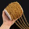 1M Heavy Chunky Hip Hop Chain Stainless Steel Frosted Oval Link Chains for DIY Men Jewelry Making Punk Necklace Bracelet Chain