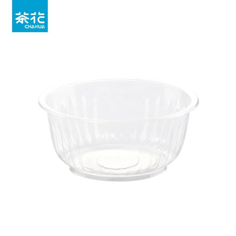 Chahua 500ml Disposable Transparent Plastic Bowls, 80 Count