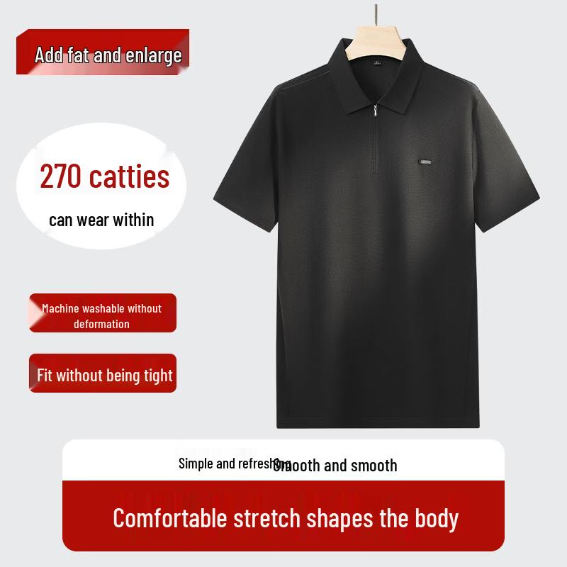 DIBENZE Men s Plus Size Half-Zip Polo Shirt XL