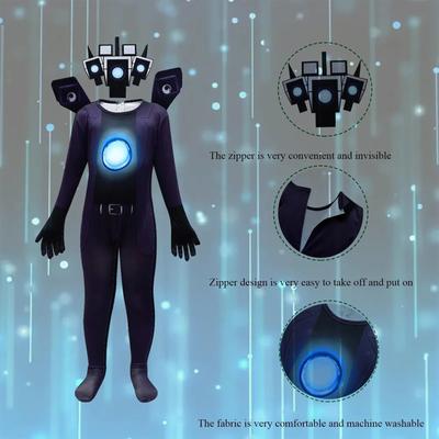 Halloween-Cosplay-Party-Bodys mit Kopfbedeckung, Cartoon-Spiel-Outfit