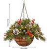 Faux Christmas Greenery Artificial Greenery Christmas Basket With Pine Cones Berries For Home Decor Party Holiday Indoor Outdoor