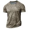 Men's Gym Muscle Tee Short Sleeve Round Neck T-Shirt Casual Printed Tee Shirt for Exercise Vacation Streetwear