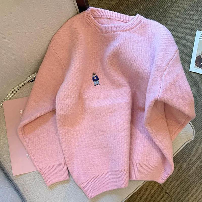 Pullover für Damen Herbst Winter Verdickter Pullover Warm Gestrickt Dehnbar Langarm Oversize Jumper Oberteile