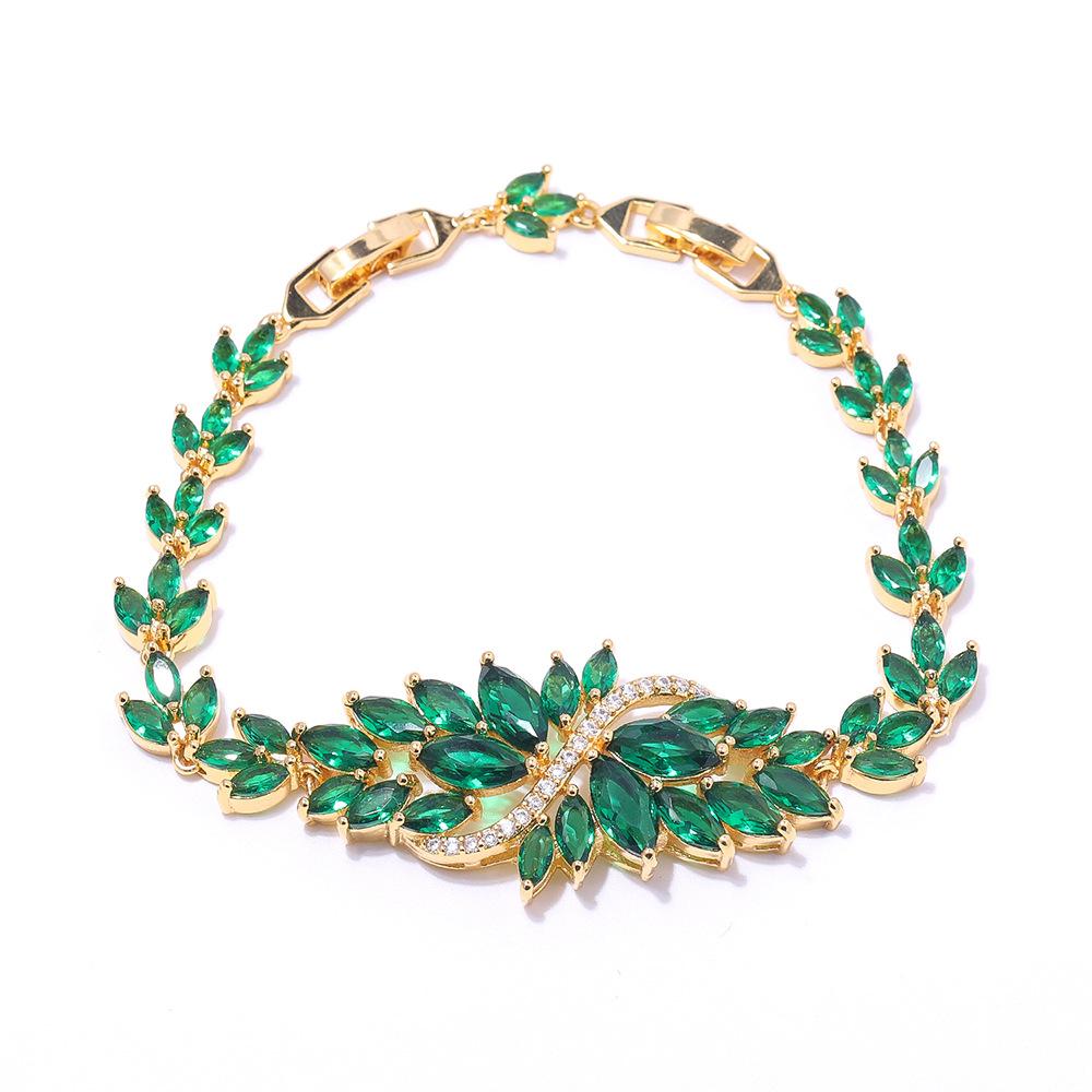 Jewelry Ice Linghua European and American Temperament Zircon Bracelet Full of Diamonds Inlaid Jewelry Multi-color Free Extended Buckle.