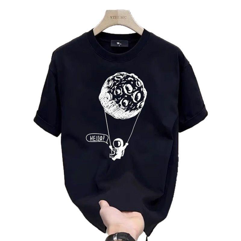 Trendy Brand Short-Sleeved Pure Cotton Men'S Printed T-Shirt Trendy Men'S And Women'S Versatile Round Neck T-Shirt Men'S