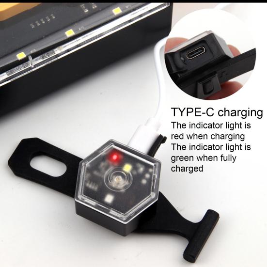 Multi-functional Warning Light Mini Waterproof Cycling Bicycle Taillight Portable Lightweight Outdoor Night Running Helmet Backpack Mount LED Light