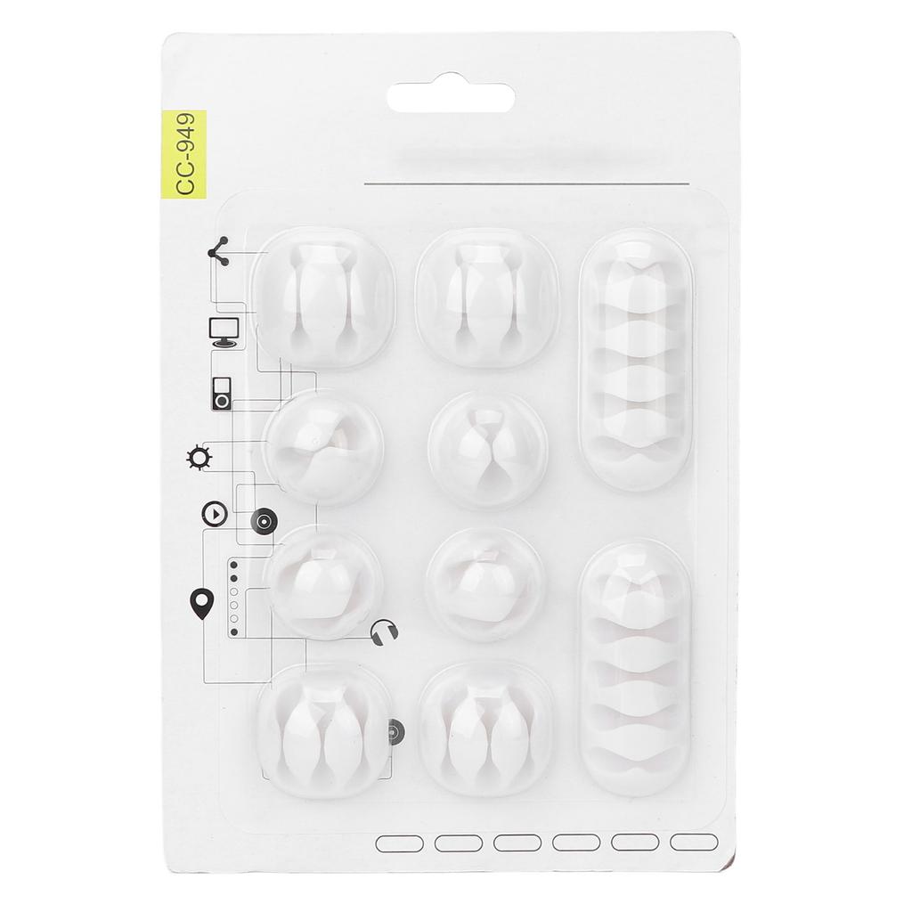 10pcs Cable Clip Cord Self Adhesive Wire Management for Beauty Equipment Desk Data Lines