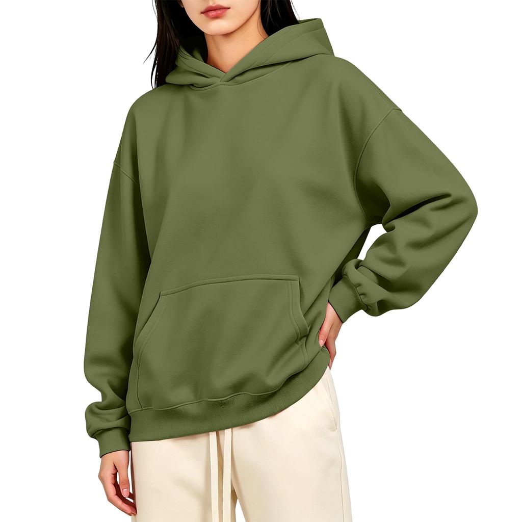 Women's Hooded Sweatshirt with Pocket, Color Pullover