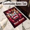 Crystal Velvet Rug Poland Football Print Custom Name Text Floor Mat Home Decor