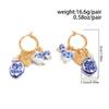 Jewelry Accessories Ceramic Ear Buckle New Chinese Style Hoop Earrings  Party
