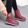 Womens Winter Warm Fleece-Lined Waterproof Snow Boots Low-Cut Flat With