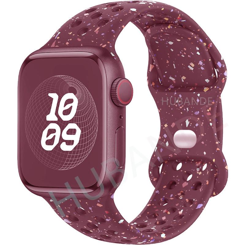 Sport Strap Colored Particles Rubber Band for Apple Watch 49mm 46mm 45mm 44mm 42mm 41mm 40mm  for IWatch 11 10 9 8 7 6 5 4 3 SE