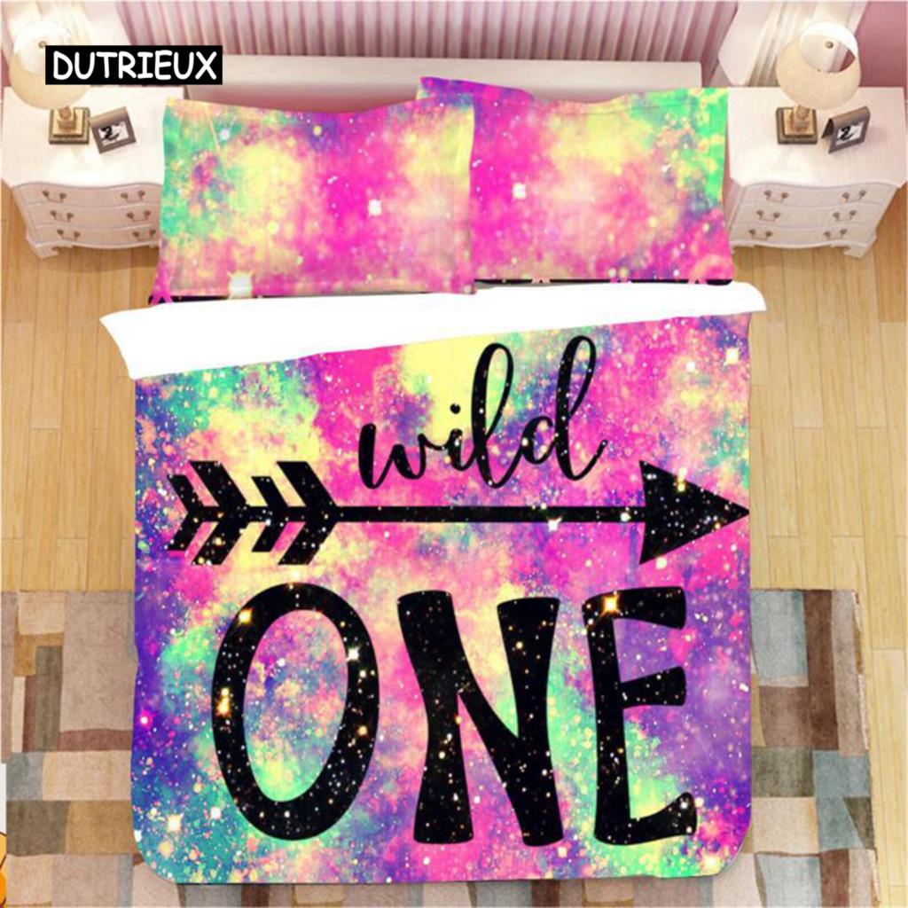 Dream Catcher Duvet Cover Set King Double Pink Starry Universe Queen Size for Kids Girls Comforter Cover Microfiber Quilt Cover