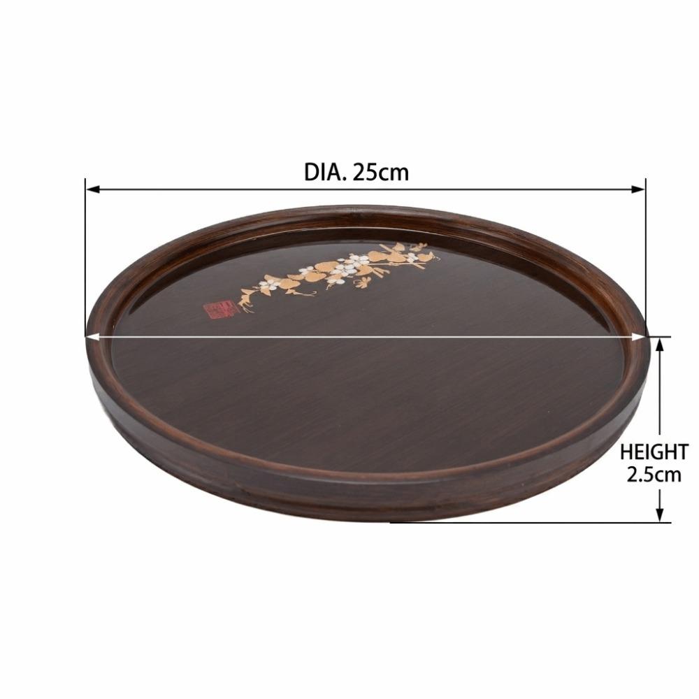 Smooth Surface Tea Coaster Tray Bamboos Holder Tray Stackable Food Platter Photography Prop Round