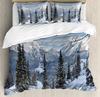 Trees In The Snow Duvet Cover Sets For Kids Teens Queen Lightweight Quilt Covers Winter Themed Bedding Set Room Decor No Quilt