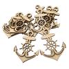 10pcs Unfinished Wooden Anchor Shapes Hanging Gift Tags Embellishment Crafts CDN
