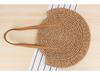 Women's Large Capacity Woven Round Shoulder Bag - Fashionable Beach & Commuter Style