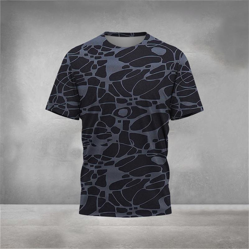 Men's 3D Printed Geometric Sports T-Shirt, Stylish and Unique Pattern, Summer Loose Crew Neck Short Sleeve T-Shirt