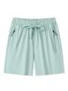 Women's Summer Ice Silk Shorts - Breathable, Versatile, Slimming Three-Quarter Pants with Customizable Logo Options.
