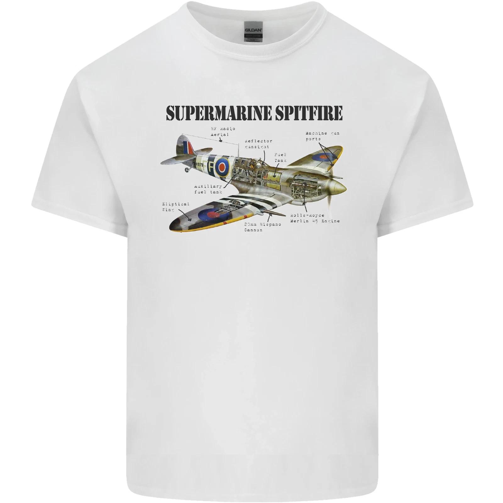 Supermarine Spitfire Infopic Kids T-Shirt Childrens S