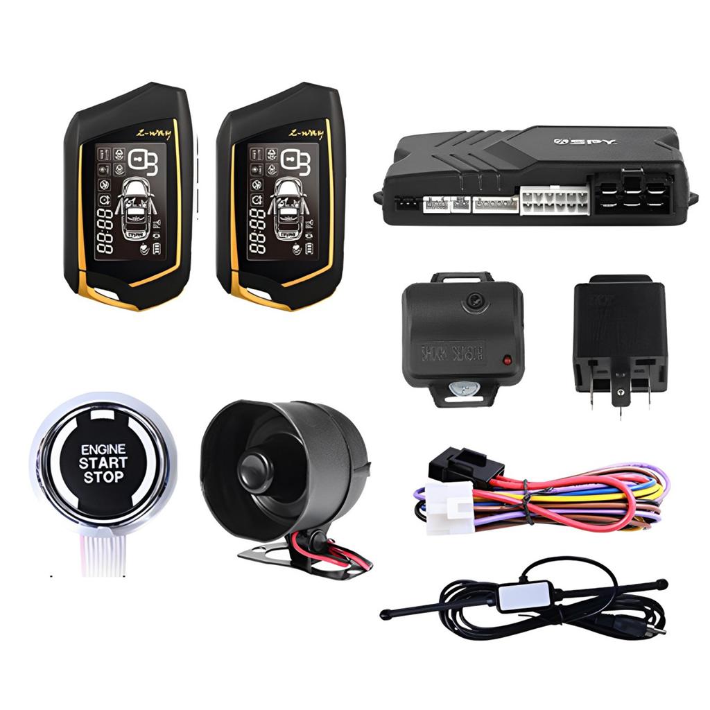 Universal Car Alarm Auto Start Stop System Remote Control Engine Ignition Autostart Kit Keyless Push Start System Car Accessory