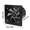 190mm 40W 220V Wall Mounted Exhaust Fan Low Noise Home Bathroom Kitchen Garage Ventilation (Black)