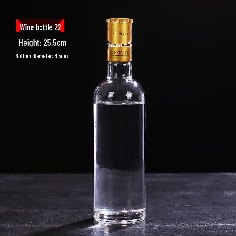 500ml Clear High-White Glass Wine Bottle, Decorative Empty Baijiu Bottle