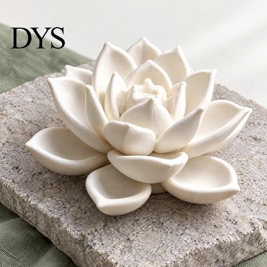 Home Office Zen Ornament 3D Printed Lotus Figurine, Elegant Incense Holder, Burner for Style Table Meditation Room Tea Decor