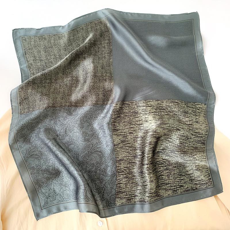 New European and American Decorative Silk Scarf for Women's Fashionable and Fashionable Summer Thin Sunscreen Multi-function Square Scarf