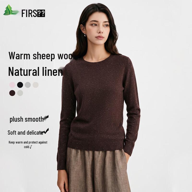 FIRS Women s Merino Wool Linen Blend Pullover Sweater XL