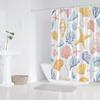 1Pc Coastal Shells Ocean Life Pattern Shower Curtain, Polyester Fabric, Machine Washable, Suitable For Bathroom Decoration
