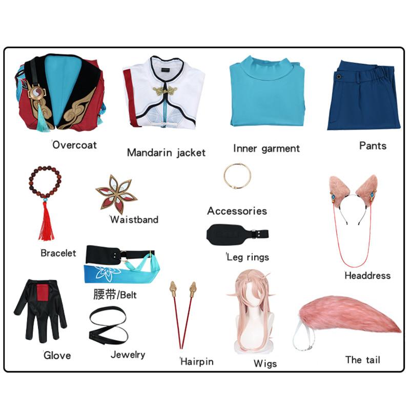 Rail Honkai Star Jiao Qiu Cosplay Costume Set Fox Fairy Anime Game Character