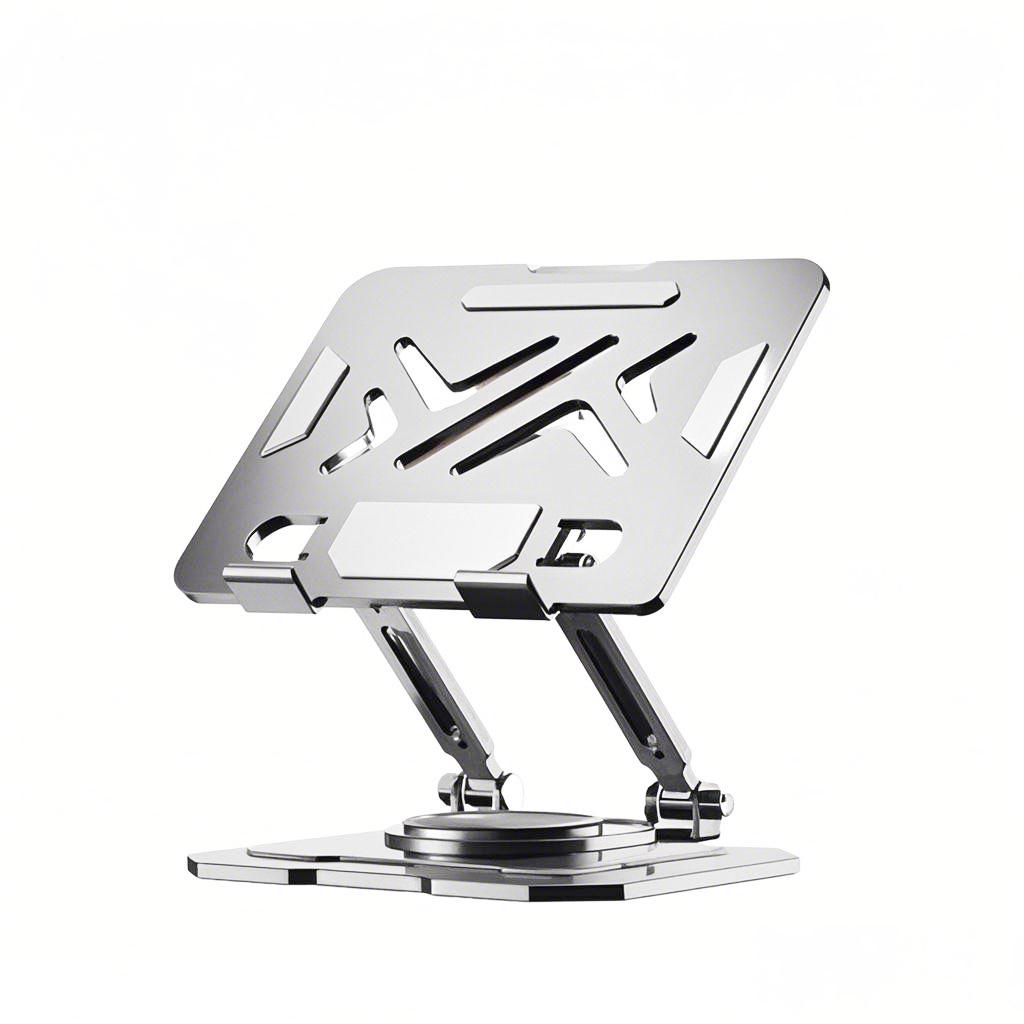 2025 Rotatable & Foldable Laptop Riser: Alloy Heat-Dissipation Stand with Flat, Rotating Monitor Feature.