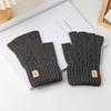 Knitted Thick Thermal Half Finger Gloves Women Men Winter Outdoor Driving Fingerless Glove Touchscreen Mittens