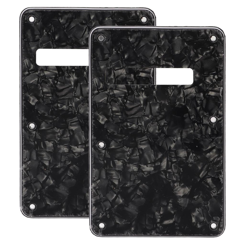 2Pcs Electric Guitar Backplate Guitar Cavity Cover Plate Pickguard PVC for Replacement Black