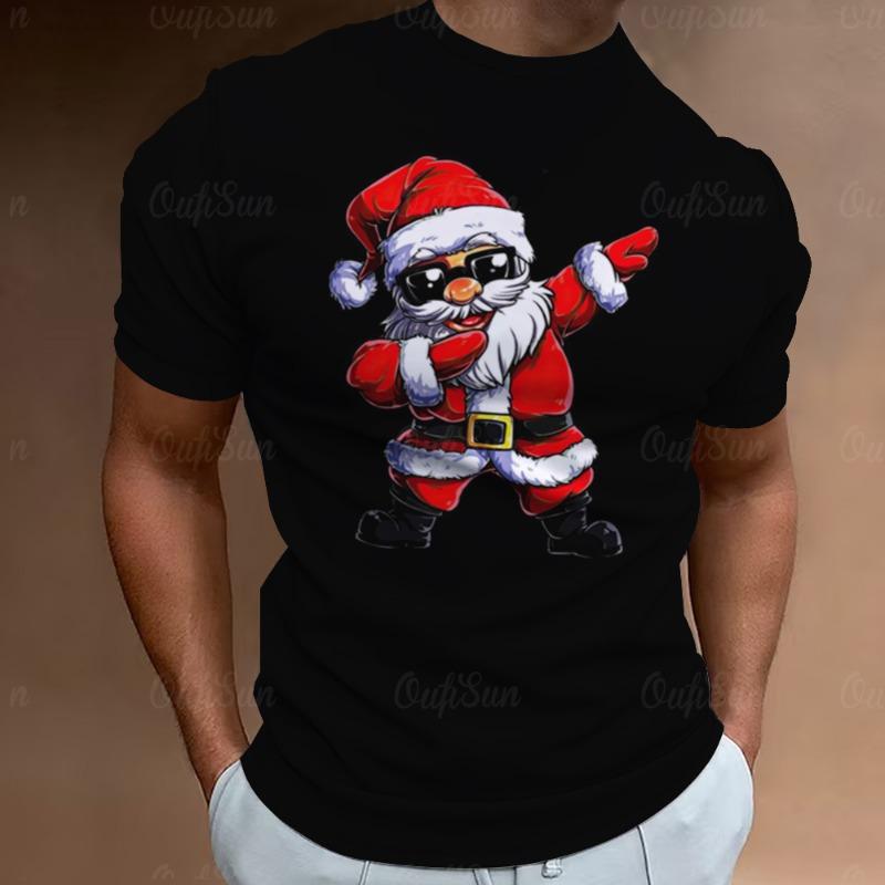 Christmas T-Shirts For Men 3d Santa Claus Printed Street Designer Short Sleeved Loose Oversized T Shirts Fashion New Tops Tees