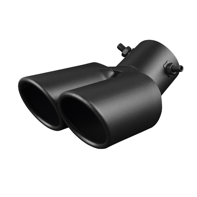 Bil Universal En Till Två Grillad Blå Svanshals Dubbelrör Bakre Rör Rostfritt Stål Avgasrör Modifieringstillbehör