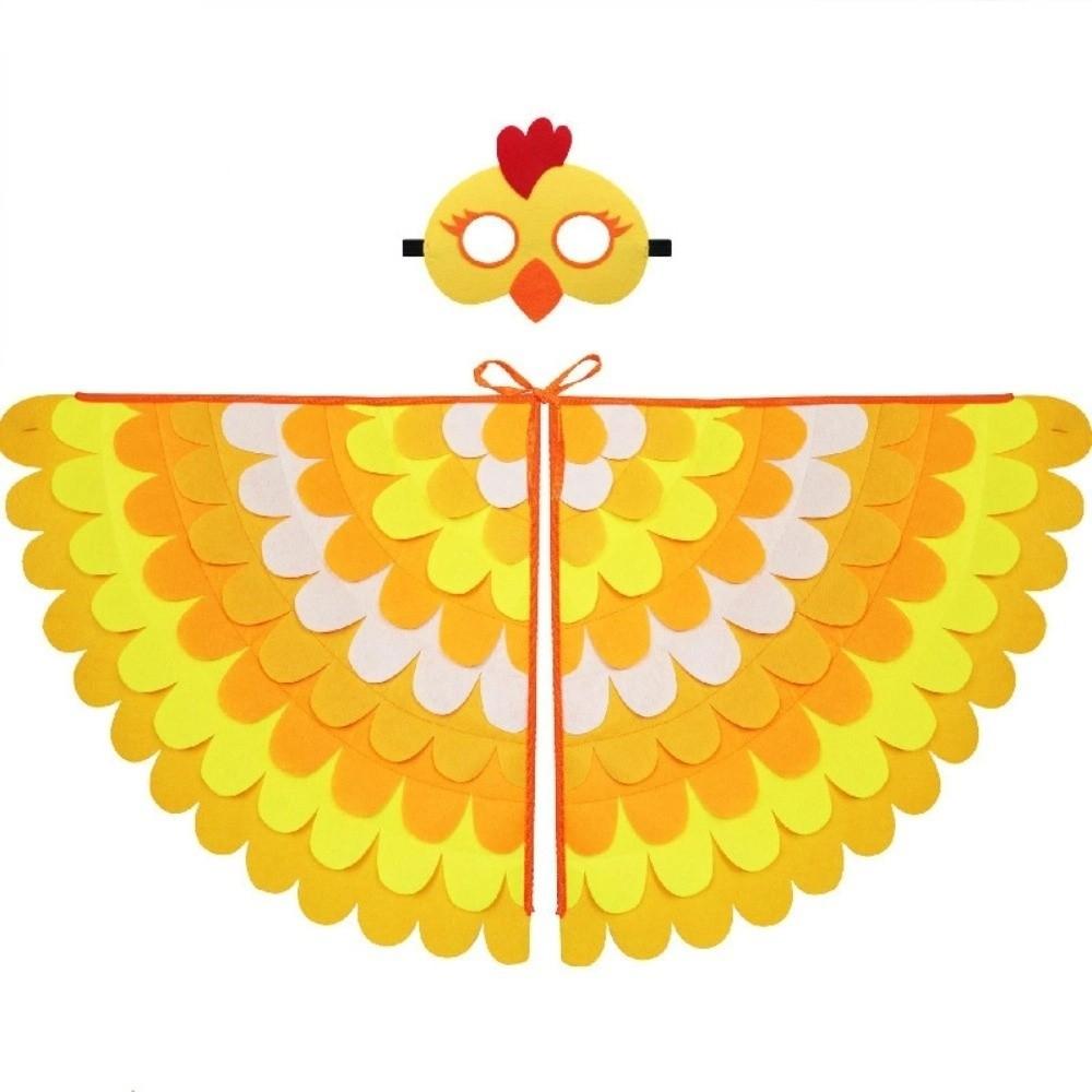 Bird Wings Halloween Cloak with Mask Felt Cloth Cape Mask Set  Stage Performance