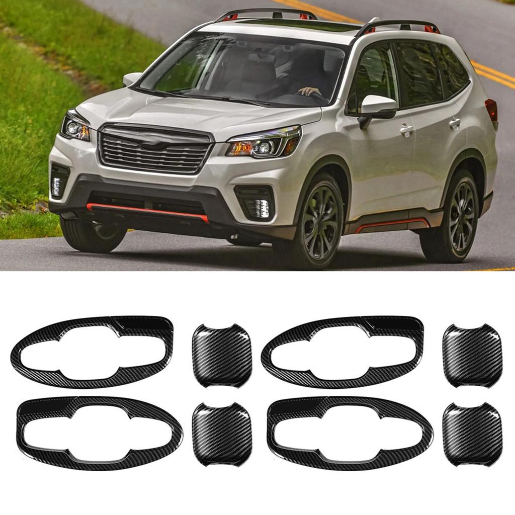 8pcs Car Door Handle Bowl Insert Plate Trim Fit for Subaru Forester SK 2019