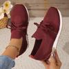 2025 New Style Flyknit Mesh Breathable Casual Lightweight Lace-Up Chunky Heel Women's Casual Flats Women's Size 43