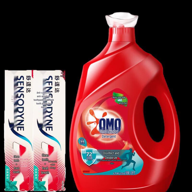 Sensodyne Fresh Mint Toothpaste & OMO Laundry Detergent Bundle