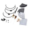 Double Layer Cat Desk Bed 44.09lbs Capacity Steel Frame Adjustable Desk Pet Hammock Perch with Feather Balls Toys Plush
