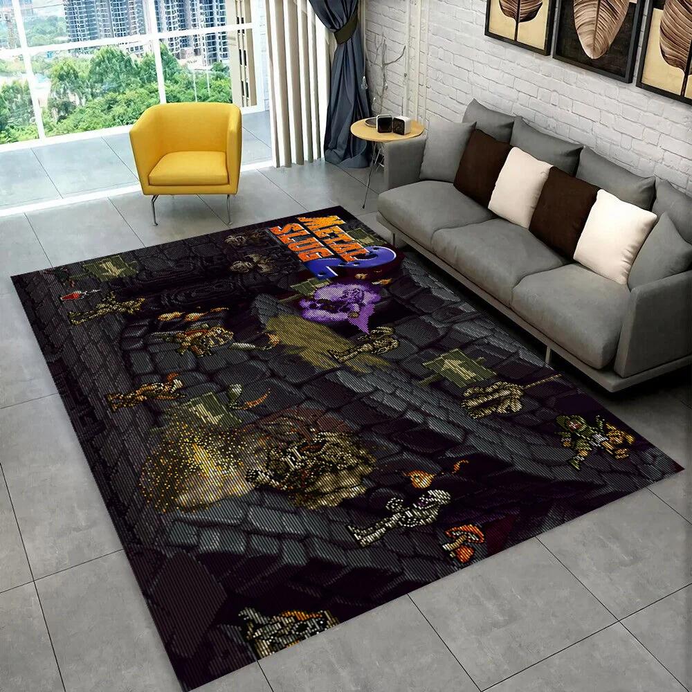 Klasyczna Gra Retro Metal Slug Dywanik Obszarowy dla Gracza, Dywan do Domu Salon Sypialnia Sofa Wycieraczka Dekoracyjna, Mata Podłogowa Antypoślizgowa do Zabawy dla Dzieci