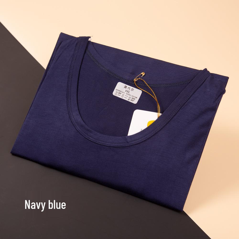 Men's Modal Cotton Long Sleeve Thermal Underwear Set - Lightweight Round Neck Base Layer for Autumn & Winter