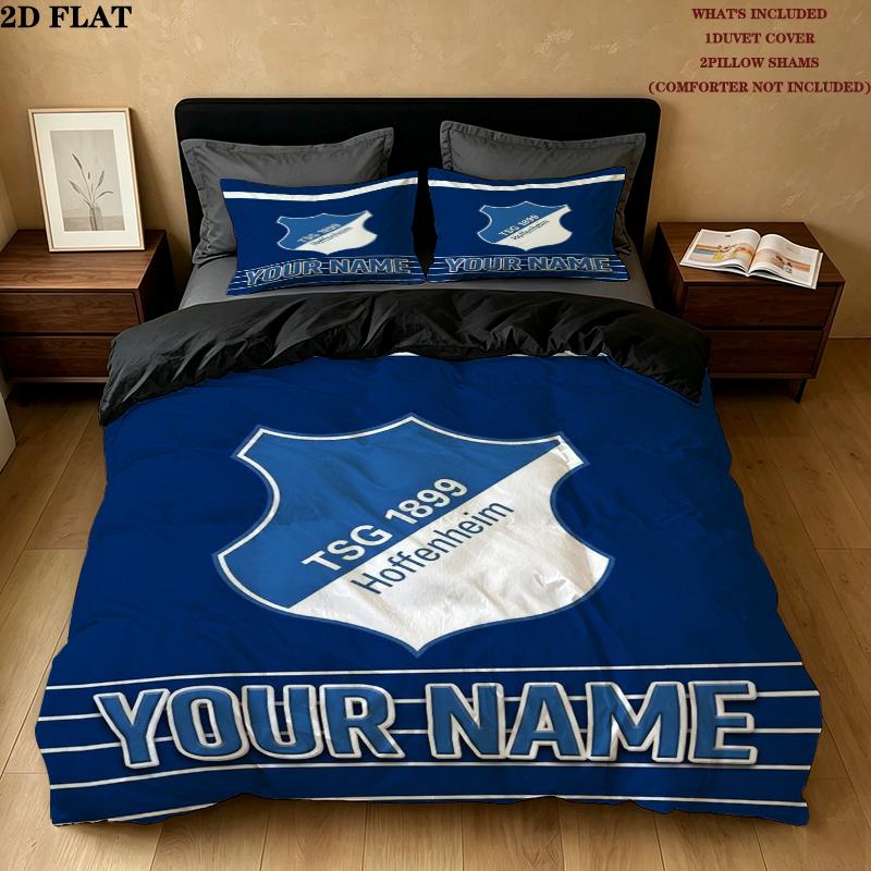 Custom Name Tsg Hoffenheim Pattern Bedding Uilt Set Uilt Cover Pillowcase Home Decoration Birthday Gift(1*duvet Cover + 2*pillowcase Without Core)