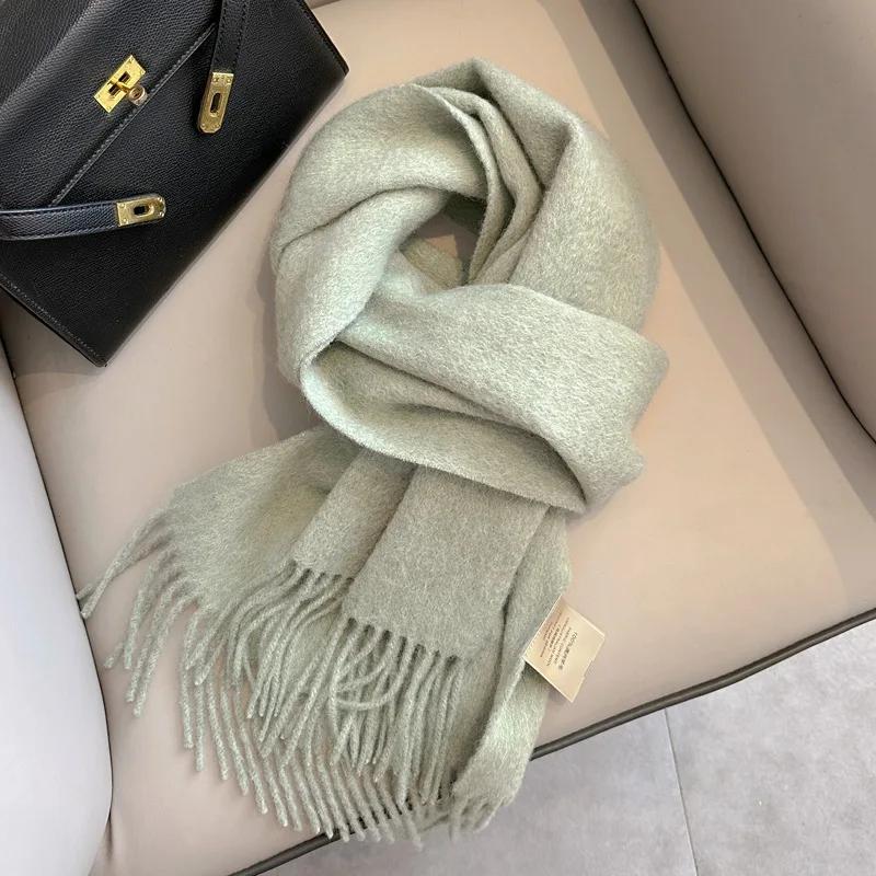 Winter Narrow Scarf 28 Color 100% Wool Scarf Hot Selling Solid Color Scarf Men's and Women's Universal Warm and Cold Proof Scarf