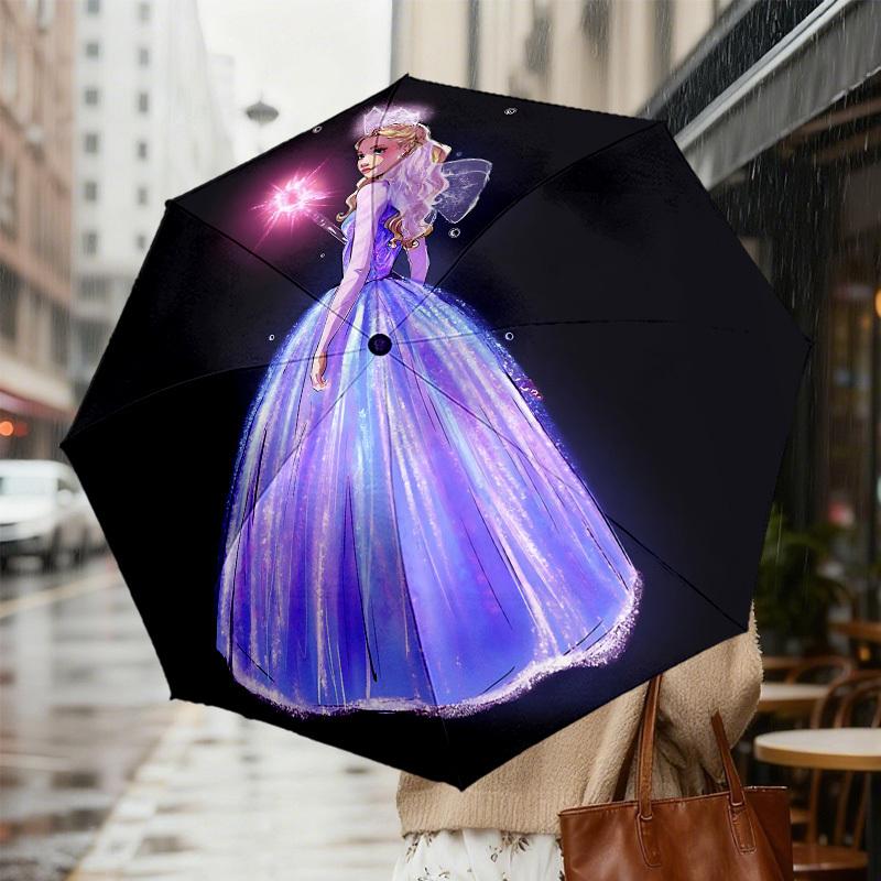 Enchanted Fairy Princess Umbrella: Automatic Opening & Closing, Outdoor Protection, Lightweight & Durable Travel Accessory