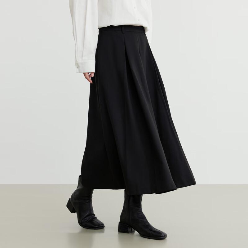 Elva' Island Women's Thickened A-Line Midi Skirt